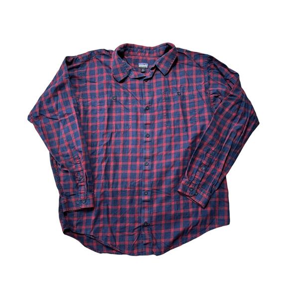 PATAGONIA Long Sleeve shirt, XL, Lightweight Flannel Red & Blue Plaid - Picture 1 of 8